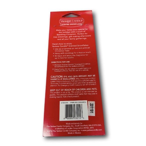 Lot of 3 Yankee Candle Sparkling Cinnamon Scented Snowflakes Lot of 3 Christmas - Picture 2 of 4